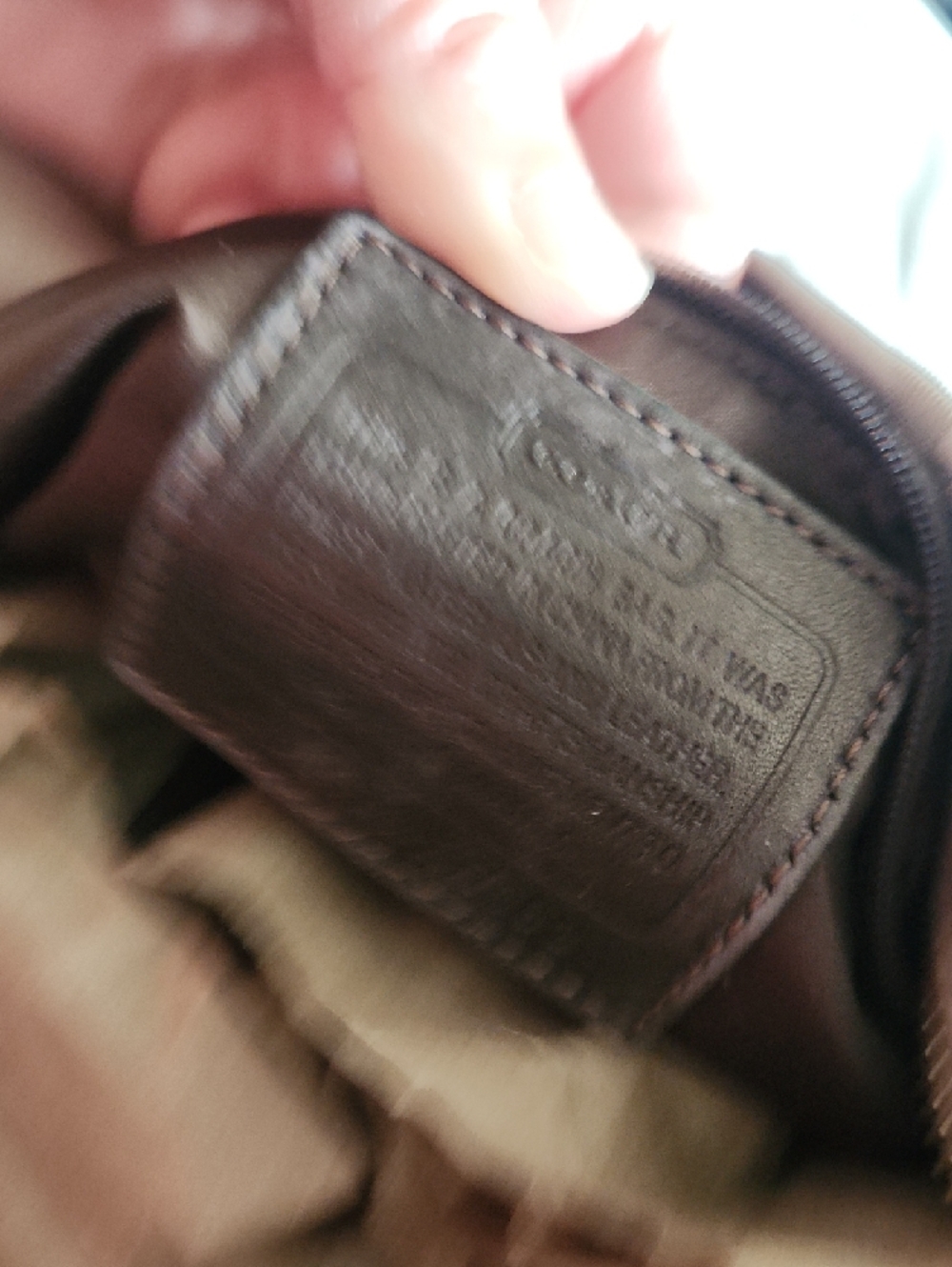 Coach Beige Signature Hobo with Dark Brown Trim - Picture 6 of 6